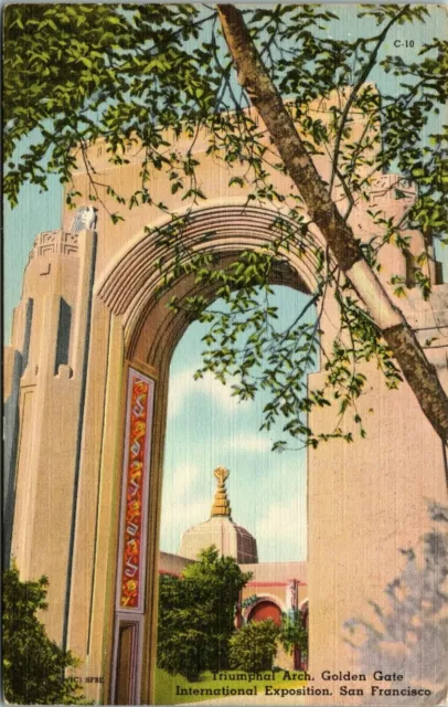 San Francisco CA Golden Gate International Exposition Triumphal Arch Postcard