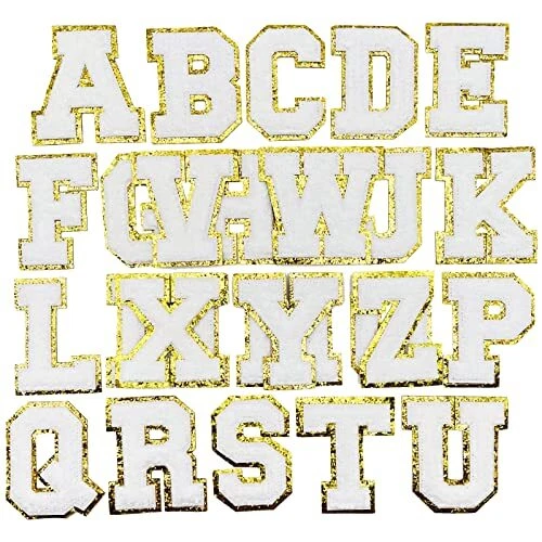 Jongdari Letter Patches Varsity Chenille Iron on Letters Patchs for Clothing ...