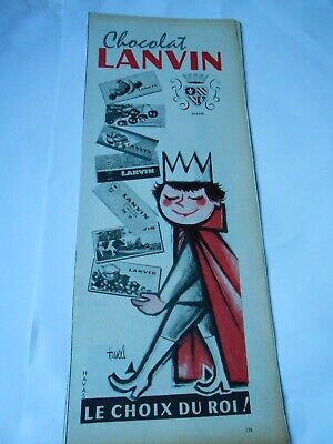 PUBLICITE ADVERTISING 105  1966  les chocolats LANVIN 