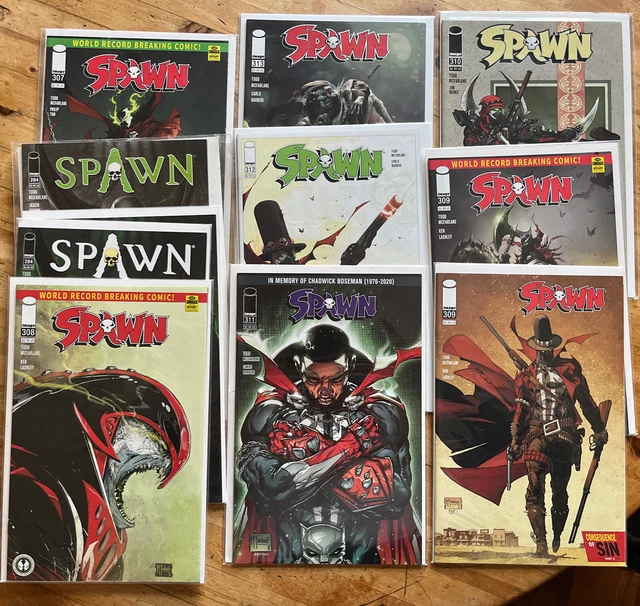 SPAWN comic Lot (10) 309 NM Cover B Gunslinger Variant 308-313 NM 284 variant