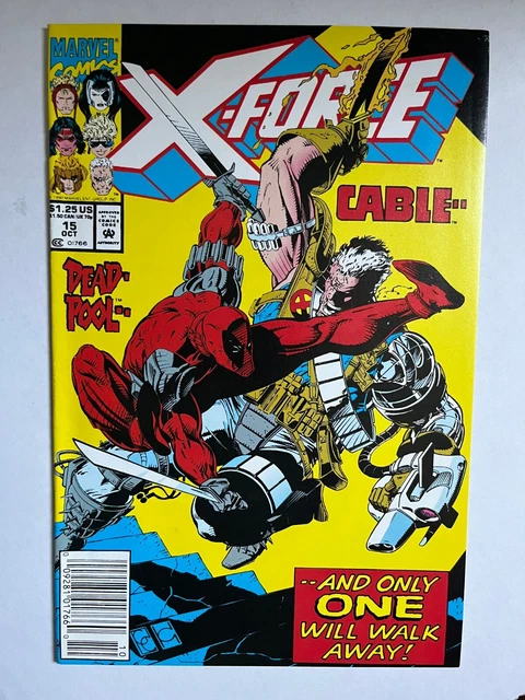 X-Force #15 Marvel Comics 1992 VF Deadpool vs Cable