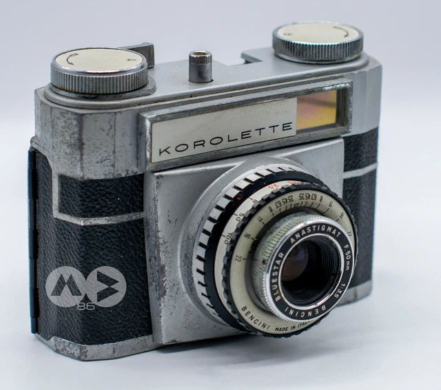Korolette Bencini Milano Macchina fotografica Vintage 50 mm f 3.5 con custodia