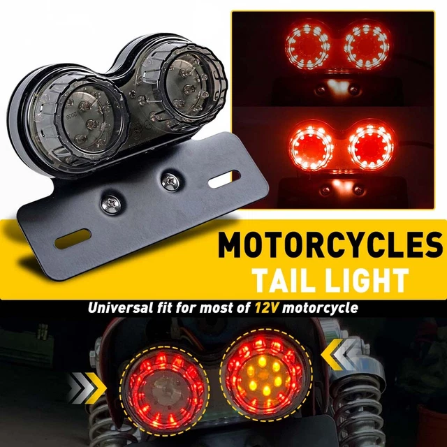 Motocycle Taillight Integrate LED Brake Turn Signal Lamp w/License Plate Bracket