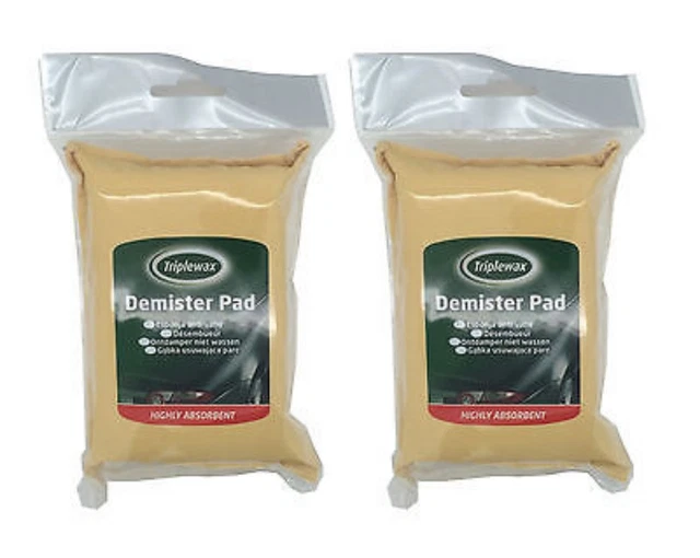 Genuine Chamois Demister Pad Twin Pack – Streak-Free Car Windscreen Cleaner Sponge, UK Made