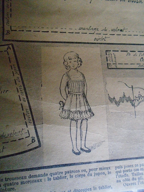 ANCIEN PATRON POUR La Poupee  Bleuette  Jupe A 4 Les Novembre 1947
