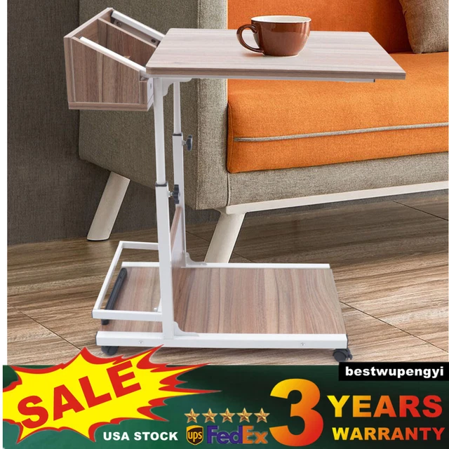 ADJUSTABLE HEIGHT LAPTOP Desk Rolling Bedside Table Computer Over Bed