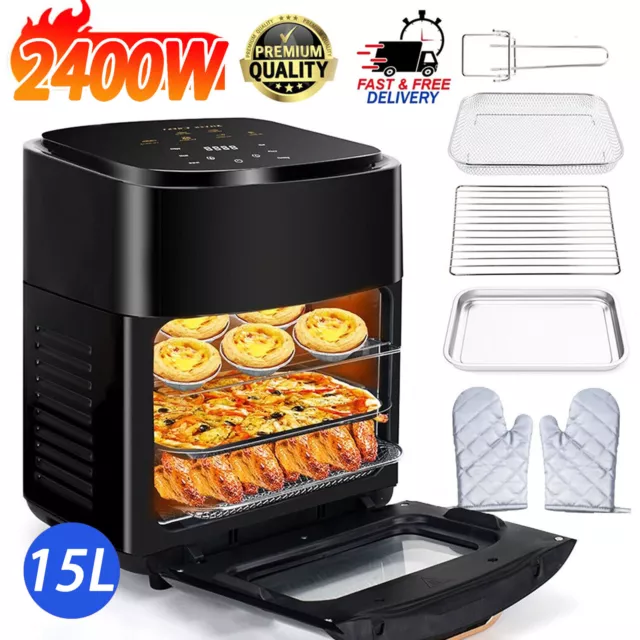 Air Fryer 15L Digital Kitchen Oven Oil Free Low Fat Healthy Frying Cooker 2400W