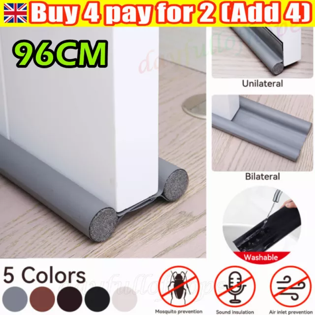 Seal Strip Waterproof Draught Excluder Stopper Double Foam.Door Bottom Guard ♡UK