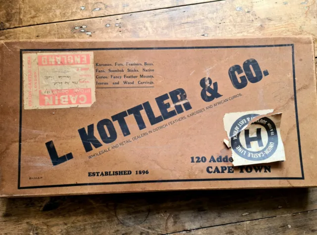 Antique Packaging, 1931, Feather Box, Rare Unusual Piece Of Social History