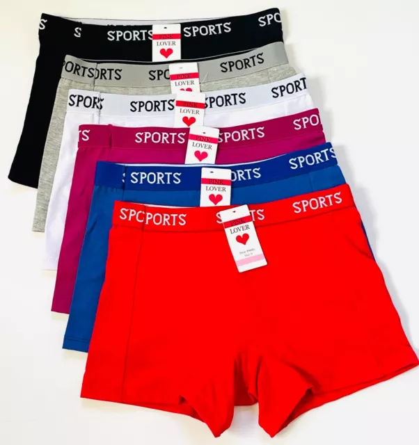 6 Sports Yoga Workout Womens SOFT Boxers Shorts Underwear Ann Daine #3159X  
