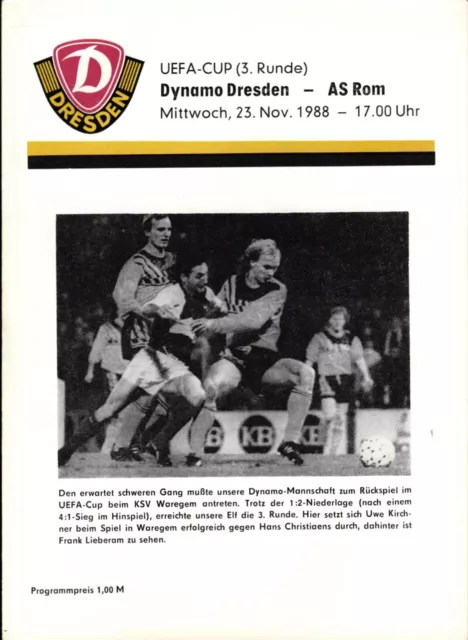 UEFA - Ec III 80/81 Sg Dynamo Dresden - Napredak Krusevac, 17.09.1980