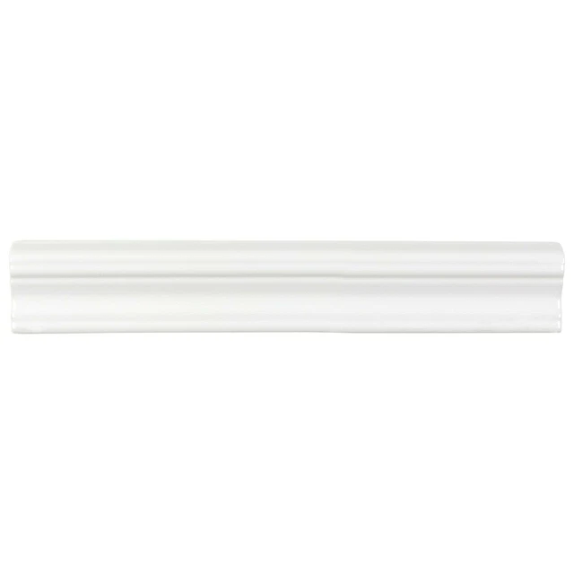Modern 2X12 Chair Rail Molding White Glossy Ceramic Tile MTO0610