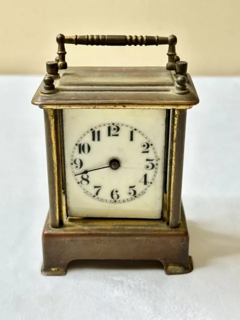 Victorian 1889 WATERBURY Clock Co USA Brass Repeater Carriage Clock - FOR PARTS