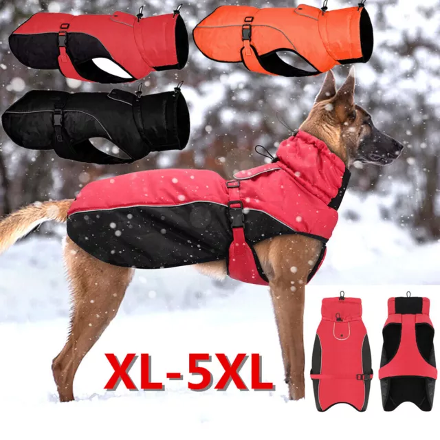 Waterproof Dog Winter Coat Reflective Warm Fleece Padded Pet Vest Jacket Clothes