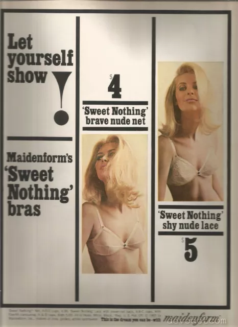 60'S MAIDENFORM 'SWEET Nothing' Bra Ad 1965 $9.50 - PicClick