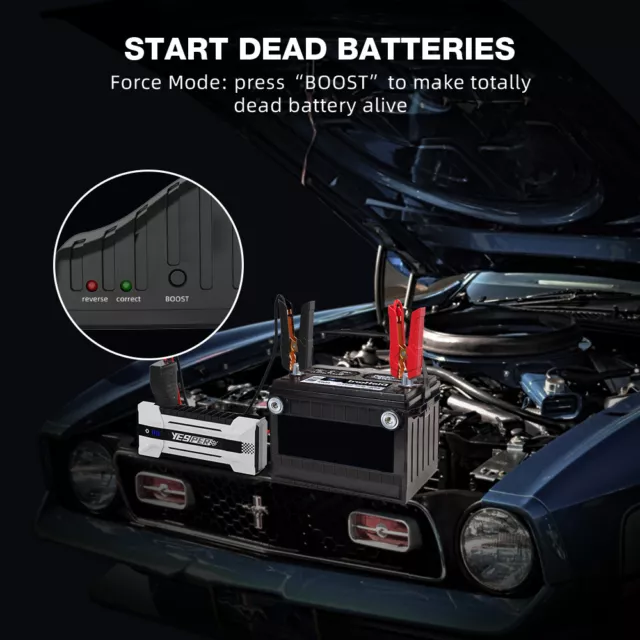 Car Jump Starter 4000 Amps Heavy Duty Truck Battery Booster Pack Box Portable 2