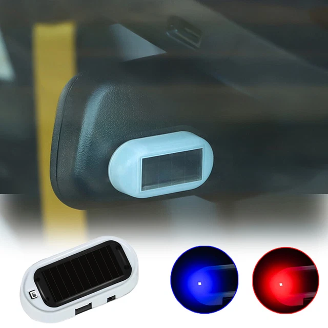 1× Car LED Fake Solar Alarm Warning Strobe Flash Light Anti-theft Accessories