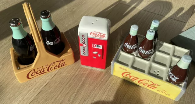 Vintage Coca-Cola Bottles Salt & Pepper Shakers Lot