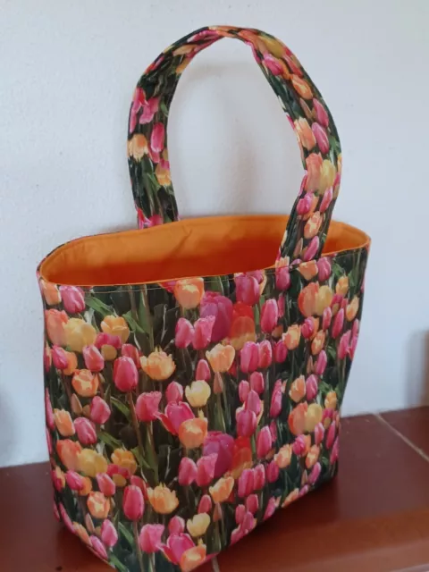 Wollekorb, Handarbeitskorb , Utensilo, Strickkorb, Bobbelkorb - Tulpen