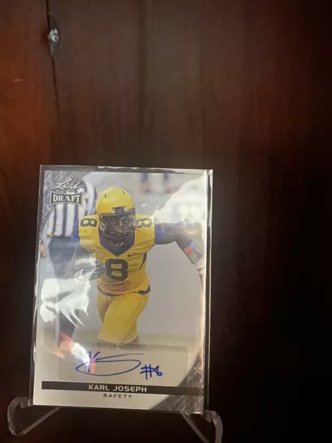 2016 Leaf Draft Retail Karl Joseph #A-KJ1 Rookie Auto. WVU. West Virginia.