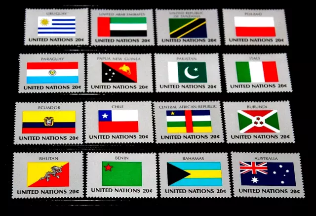 United Nations 1984 Flags Of Nations Issues In Set Of 16 Fine M/N/H