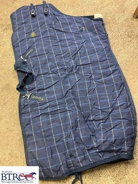 Mark Todd 6'0 heavy weight stable horse rug blue check (used)