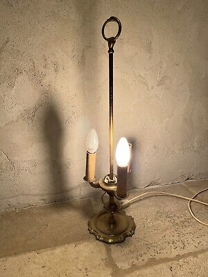 Ancienne Lampe de Chevet Vintage Laiton Bougeoir Déco Collection