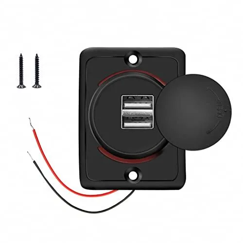 Prise Double Chargeur USB, 12V-24V 3.1A Panneau de Commande du Chargeur de  Voiture Prise de Charge Etanche pour Voiture Camion Moto Marine Camping-car
