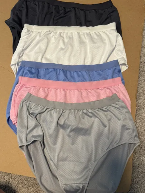 Hanes Women's Ultimate Cotton Comfort Hi Cut Panties 4-Pack, Size 7/L -  Pink