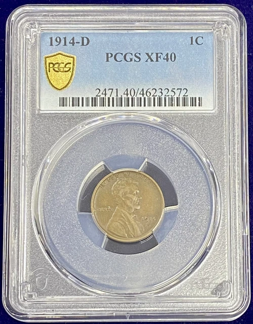 1914 D Wheat Cent Lincoln Penny Key Date PCGS XF 40 Higher Grade #55000