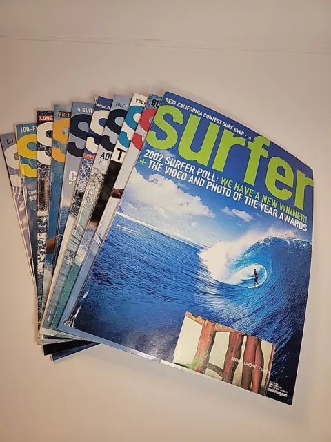 surfer magazine lot 10 Magazines , Feb,Mar,Apr,May,Jun,Jul,Sep,Oct,NovDec