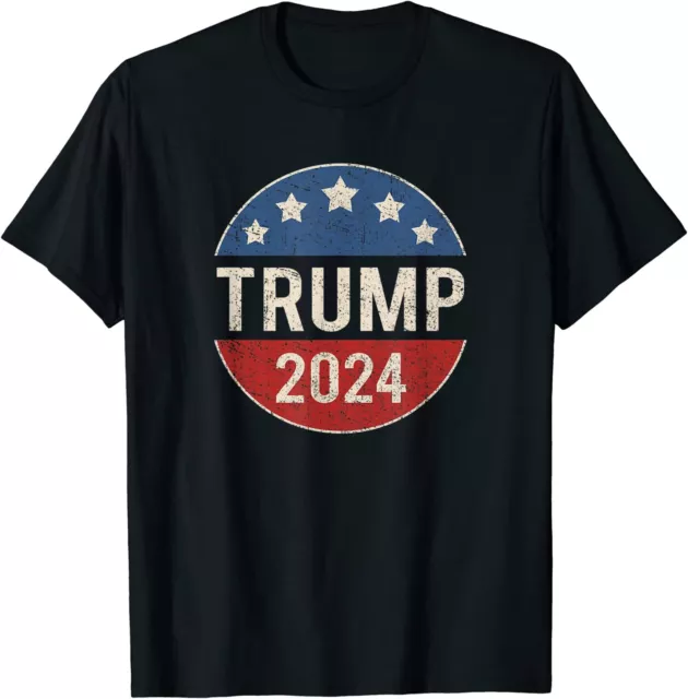 Trump 2024 Retro Campaign Button Re Elect President Unisex T-Shirt