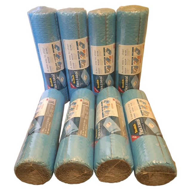 (8 Rolls) Scotch Flex & Seal Shipping Roll LOT (15 in x 10 feet each) FS-1510-EF