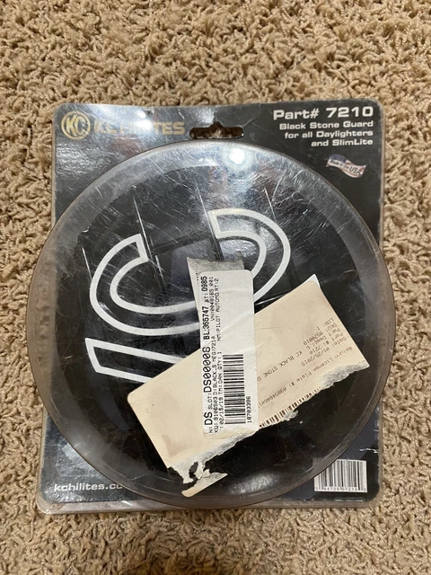 KC HiLiTES 7210 6" Black ABS Stone Guard - Single Guard White Logo