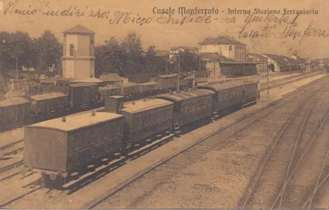 $CT/ Casale Monferrato (Alessandria)-Interno Stazione Ferroviaria-Viaggiata 1923