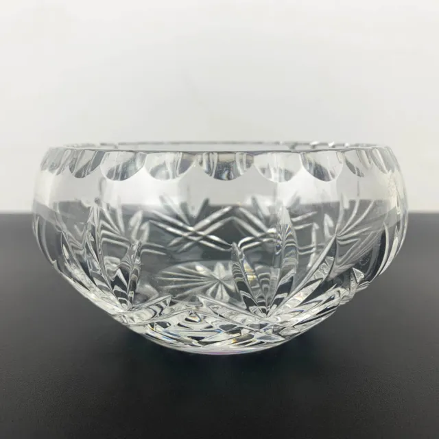 Small cut crystal open sugar bowl Crystal fan cut trinket bowl Decorative bowl