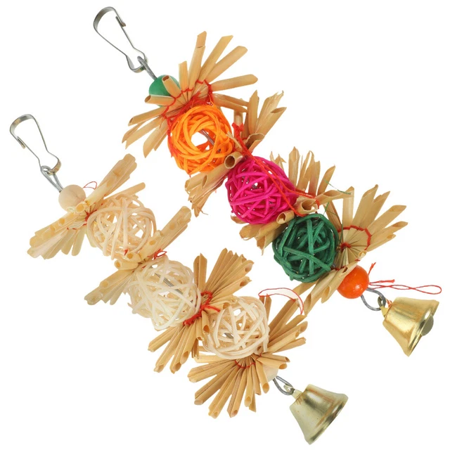 2 piezas Accesorios para jaula de loros Jaula para pájaros Juguete para mordeduras de pájaros