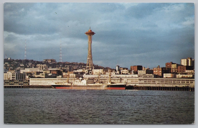 WASHINGTON~SEATTLES WATERFRONT & Skyline From Elliot Bay~Space Needle
