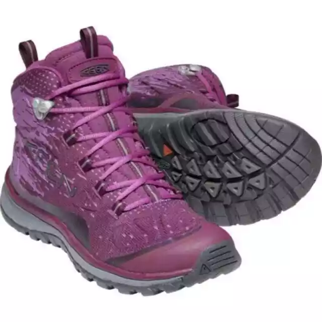 NWB Keen Terradora Evo Mid Hiking Boots 10 Womens Grape Wine Lace Up Outdoor