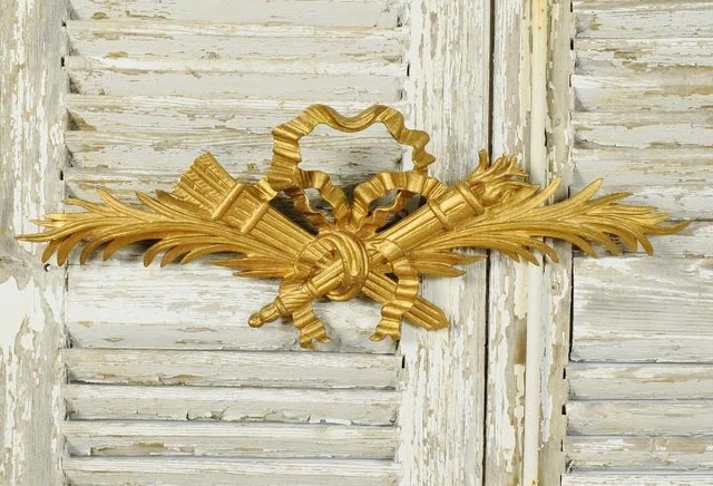 Fabulous Antique French Carved Wood Gilded Mount / Pediment / Ciel De Lit 19th C