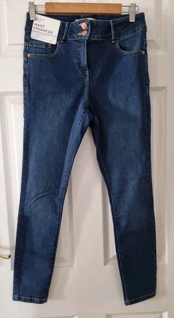 NEXT HIGH RISE Skinny Jeans Size 12P Petite Blue Waist Enhancer