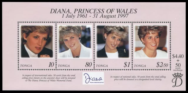 Tonga 1998 - Mi-Nr. Block 30 ** - MNH - Prinzessin Diana