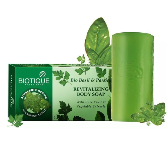 1 Paquete De Jabón Corporal Revitalizante Biotique Bio Albahaca Y Perejil...