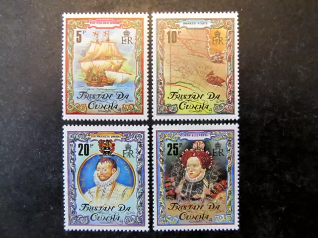 TRISTAN da CUNHA, SC# 278-281, SIR FRANCIS DRAKE'S CIRCUMNAVIGATION ANNIV. SET