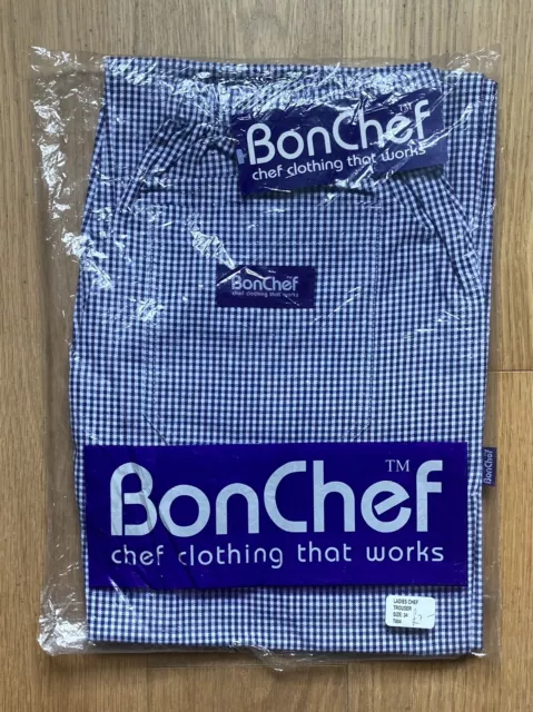 Chefhose BonChef blau kariert Stil T004 klassische Damenhose Größe 34