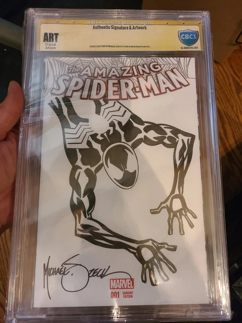 Amazing Spider-Man BLANK SS CBCS ART SKETCH BY MIKE ZECK  Black suit Spiderman