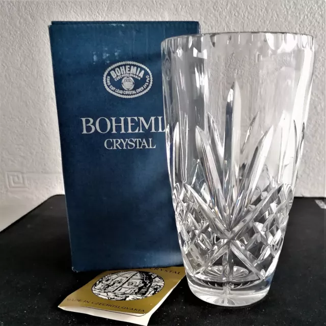 Bohemia Crystal Vintage Lead Crystal Glass Vase Sheffield 7" H Mothers Day Gift