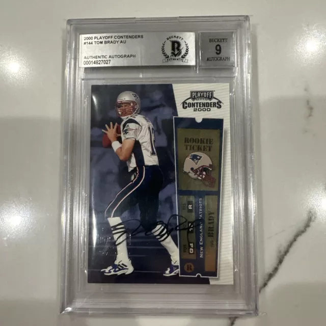 2000 Tom Brady Playoff Contenders #144 Rookie RC Autograph Auto BGS Auto 9