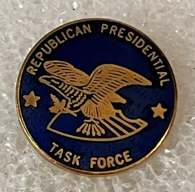 Republican Presidential Task Force Blue Enamel Lapel Hat Political Pin
