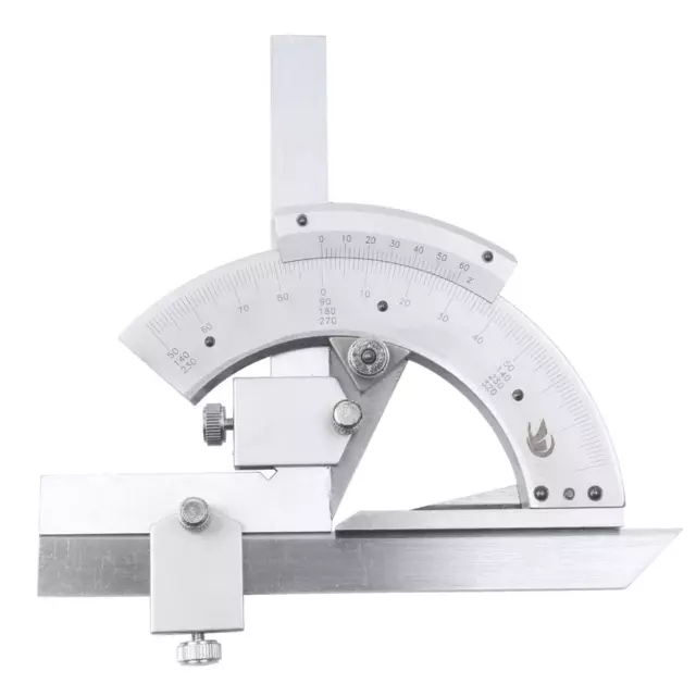 0-320 Degree Universal Stainless Steel Vernier Bevel Protractor Tool, Precise An